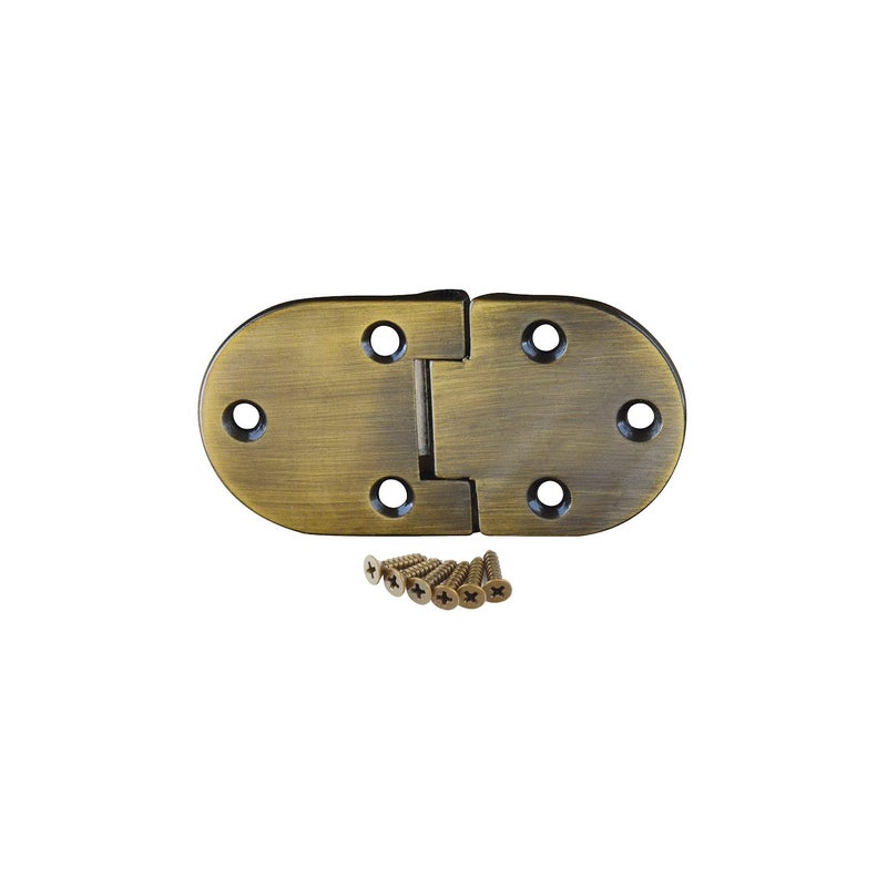CKP Baltimore Hardware Butler Tray Hinge in Brushed Antique Brass Finish â€“ Includes 8 Hinges and Mounting Screws for Secure Installation, Perfect for Butler & Tray Tables, Furniture Repair & Restoration - Image 1
